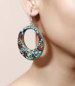 Turquoise Laakh Hoop Earrings