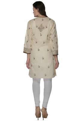 Lemon embroidered cotton stithced kurti 3