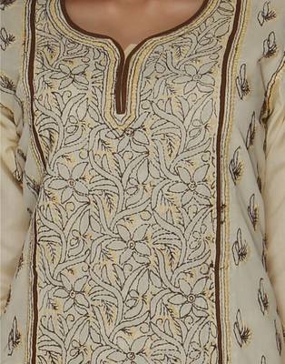 Lemon embroidered cotton stithced kurti 4