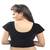 Black Cap Sleeve U-Neck Cotton Lycra Velvet stretchable Readymade saree Blouse