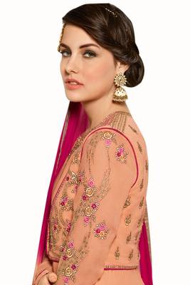 Orange Embroidered Georgette Salwar With Dupatta 3