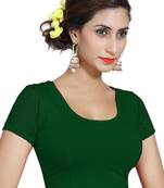 Green Lycra Solid stitched blouse