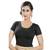 Black Lycra Solid stitched blouse