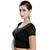 Black Lycra Solid stitched blouse