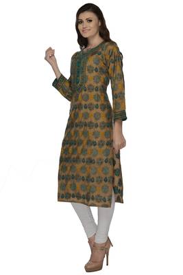 Green embroidered chanderi kurtas-and-kurtis 2