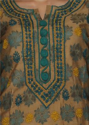 Green embroidered chanderi kurtas-and-kurtis 4