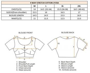 Royal Blue Lycra Solid stitched blouse 4