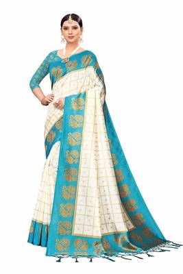 Multicolour printed Mysore art silk saree pack of-2 saree with blouse 2
