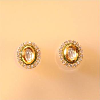 Beautiful Oval Shaped Kundan A..D. Studs 1
