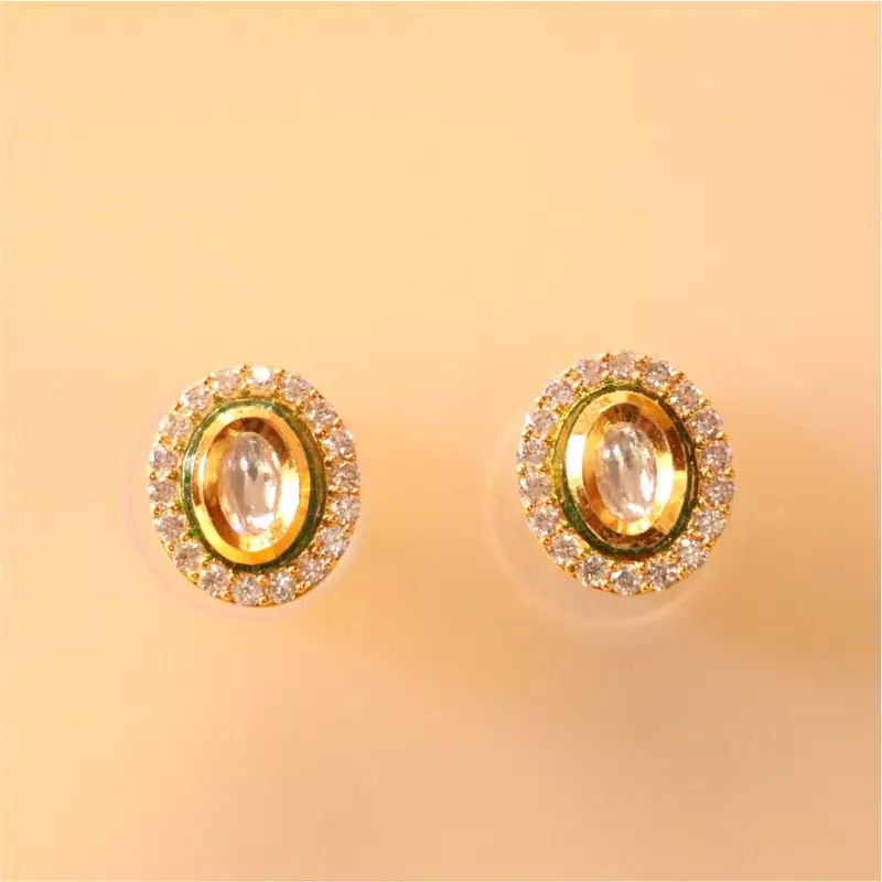 Beautiful Oval Shaped Kundan A..D. Studs