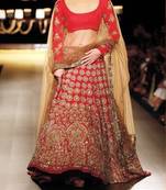Alia Bhatt Bridal Bollywood Replica Designer Red & Gold Lehenga