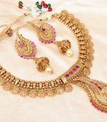 Ruby Gold Designer Necklace Set