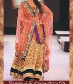 Malaika Arora Khan Bollywood Replica Designer Purple, Peach & Pink Heavy Wedding Lehenga