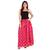 Pink peacock feather blue cottton gold printed tiered long skirt for women  skirt ( free size skirts)