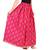 Pink peacock feather blue cottton gold printed tiered long skirt for women  skirt ( free size skirts)