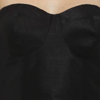 Black dupion sweetheart neck readymade  blouse 5