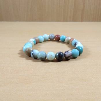 Amazonite Beads Bracelet Size 8MM , Unisex Bracelet , Aura Cleansing , Meditation Crystal Stone 2