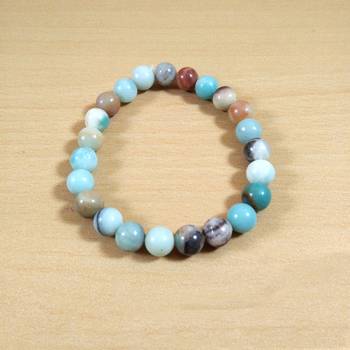 Amazonite Beads Bracelet Size 8MM , Unisex Bracelet , Aura Cleansing , Meditation Crystal Stone 3