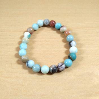 Amazonite Beads Bracelet Size 8MM , Unisex Bracelet , Aura Cleansing , Meditation Crystal Stone 4