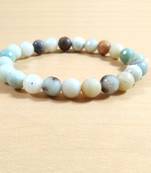 Amazonite Diamond Cut Bead Bracelet Size 8MM unisex Bracelet Chakra Balancing Chakra Gem