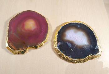 Agate Coaster Set Of 2Pcs Coaster Agate Coasters Beautiful Onyx Coaster Agate Place Cards Boho Decor 2