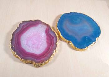 Agate Coaster Set Of 2Pcs Coaster Agate Coasters Beautiful Onyx Coaster Agate Place Cards Boho Decor 3