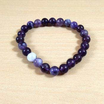 Amethyst Bead Bracelet Size 8MM Gem Chakra  Jewelry Unisex Bracelet Yoga 1