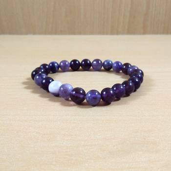 Amethyst Bead Bracelet Size 8MM Gem Chakra  Jewelry Unisex Bracelet Yoga 2