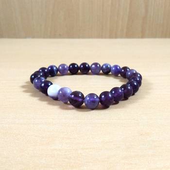 Amethyst Bead Bracelet Size 8MM Gem Chakra  Jewelry Unisex Bracelet Yoga 3