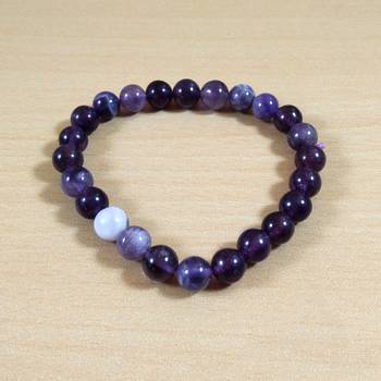 Amethyst Bead Bracelet Size 8MM Gem Chakra  Jewelry Unisex Bracelet Yoga 4