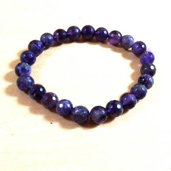 Amethyst Diamond Cut Bead Bracelet Size 8MM Unisex Bracelet Chakra Balancing  Meaning 3