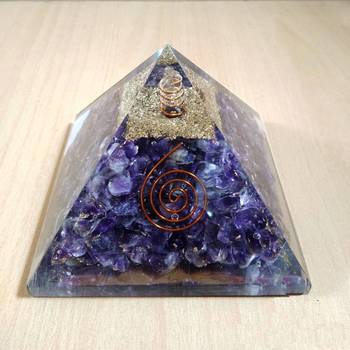 Amethyst Orgonite Pyramid Size - 3-3.5Inch Chakra & Reiki  Aura Cleansing 1