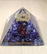 Amethyst Orgonite Pyramid Size - 3-3.5Inch Chakra & Reiki  Aura Cleansing