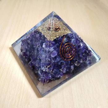 Amethyst Orgonite Pyramid Size - 3-3.5Inch Chakra & Reiki  Aura Cleansing 2