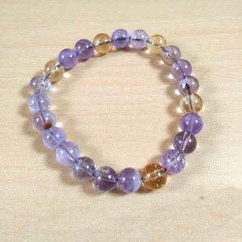 Ametrine Bead Bracelet Size 8MM Unisex Bracelet Chakra Balancing 1