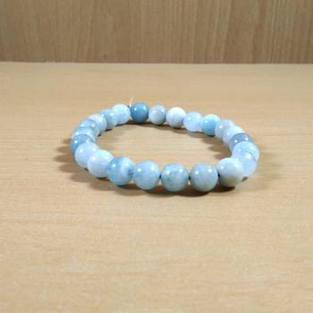 Aquamarine Bead Bracelet Size 8MM  Gem Jewelry Chakra Cleansing 3