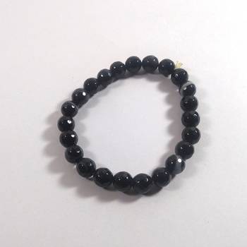 Black Hakik Diamond Cut Bead Bracelet Size 8MM unisex Bracelet Chakra Balancing Chakra Gem 2