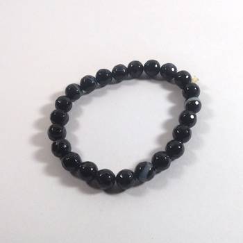 Black Hakik Diamond Cut Bead Bracelet Size 8MM unisex Bracelet Chakra Balancing Chakra Gem 4
