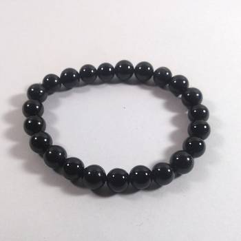 Black Obsidian Bead Bracelet Size 8MM Unisex Bracelet Chakra Balancing 1