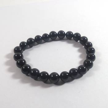 Black Obsidian Bead Bracelet Size 8MM Unisex Bracelet Chakra Balancing 2