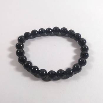 Black Obsidian Bead Bracelet Size 8MM Unisex Bracelet Chakra Balancing 3