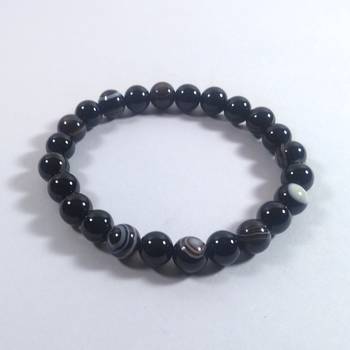 Black Onyx Beads Bracelet Size 8MM Unisex Bracelet Chakra Balancing feng Shui Items 1