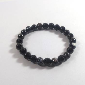 Black Onyx Beads Bracelet Size 8MM Unisex Bracelet Chakra Balancing feng Shui Items 4