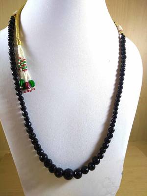 Black Onyx Mala Necklace Boho Beaded Necklace Faceted Onyx Necklace Fancy Necklace 1