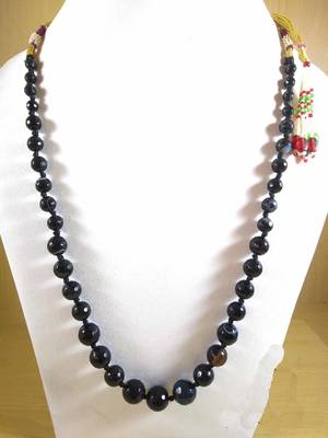 Black Onyx Mala Necklace Boho Beaded Necklace Faceted Onyx Necklace Fancy Necklace 3