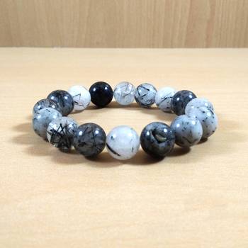 Black Rutile Bead Bracelet Size 8MM Unisex Bracelet Chakra Balancing 3