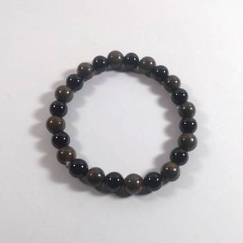 Black Tourmaline + Bronzite Bead Bracelet Size 8MM Unisex Bracelet Chakra Balancing 2