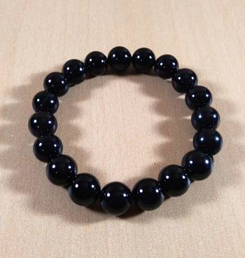 Black Tourmaline Bead Bracelet Size-10mm Gem Bracelet Bracelet Reiki Bracelet 1