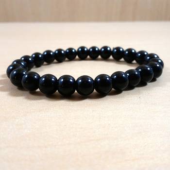 Black Tourmaline Bracelet Size 8MM Black Tourmaline 6mm Stretch Bead Bracelet Meditation Bracelet 1
