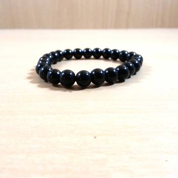 Black Tourmaline Bracelet Size 8MM Black Tourmaline 6mm Stretch Bead Bracelet Meditation Bracelet 3